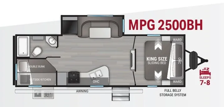 2022 Cruiser RV MPG 2500BH floor plan