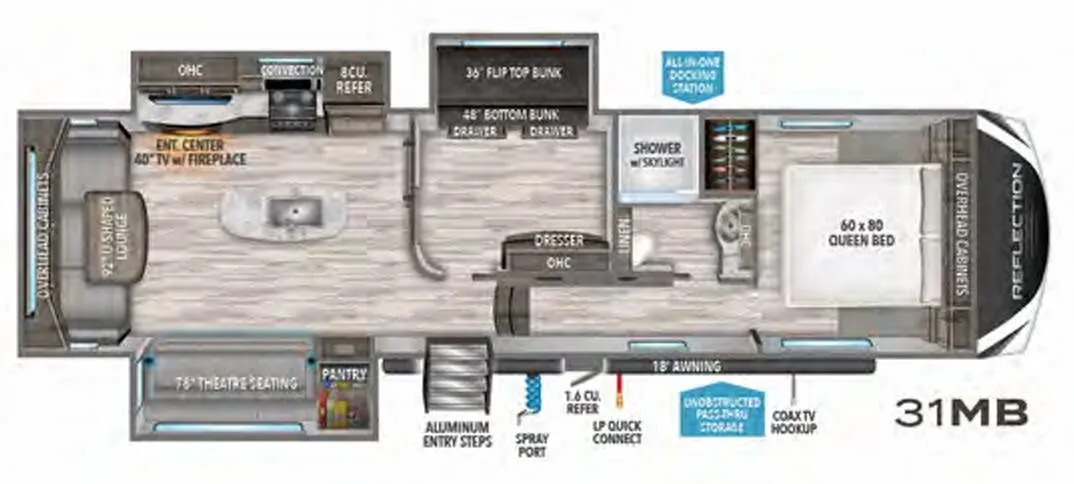 Grand Design Reflection 31MB floor plan