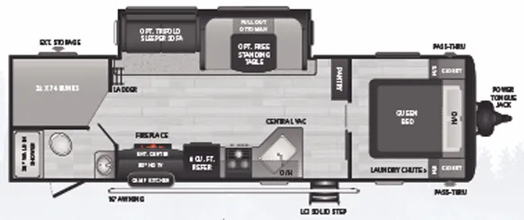Keystone Hideout 28BHSWE floor plan