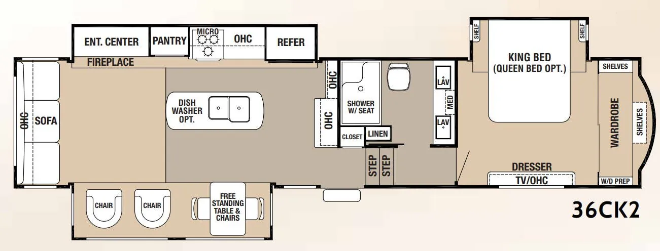 Forest River Cedar Creek Hathaway Edition 36CK2 floor plan