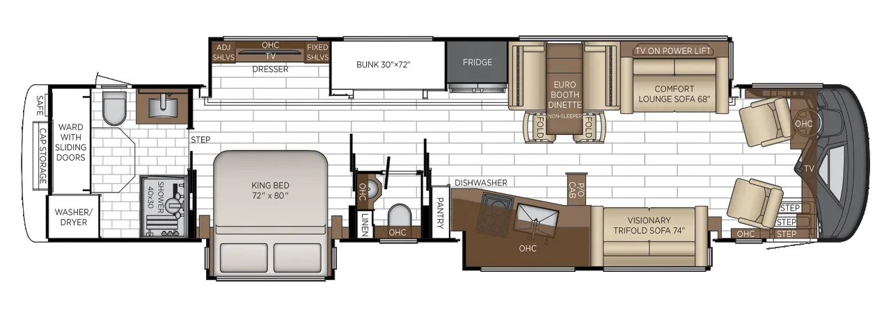 Newmar King Aire 4540 floor plan