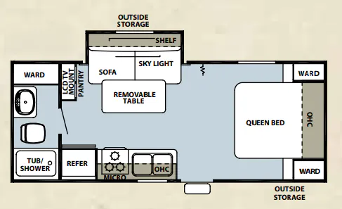 Forest River Cherokee Grey Wolf 18RB floor plan