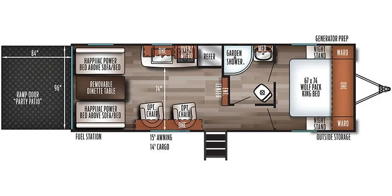 2019 Forest River Cherokee Wolf Pack 24PACK14+ - Floor plan