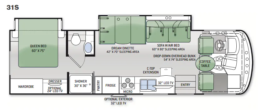 Thor Motor Coach Hurricane 31S floor plan