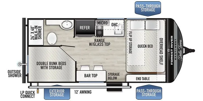 2025 East to West Della Terra LE 170BHXLE - Floor plan