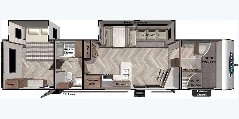 2022 Forest River Salem 36VBDS floor plan