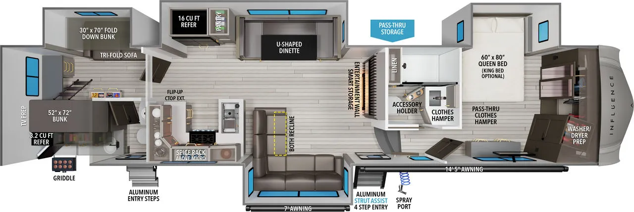 2026 Grand Design Influence 3904BH - Floor plan