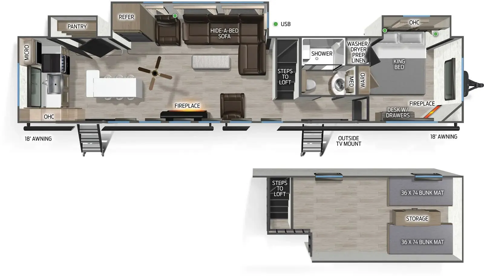 Forest River Cherokee Timberwolf 39AL floor plan