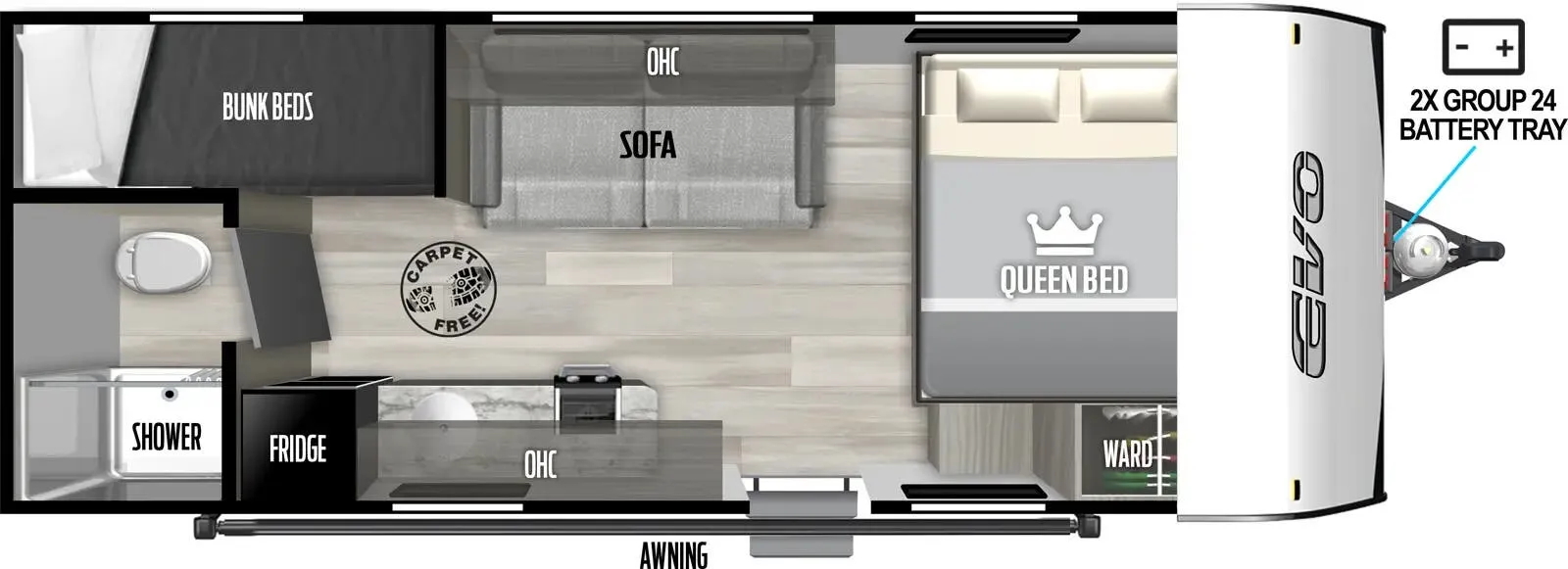 Forest River EVO 16BHLE floor plan