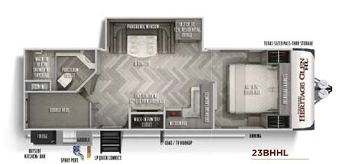 Forest River Wildwood Heritage Glen Hyper-Lyte 23BHHL floor plan