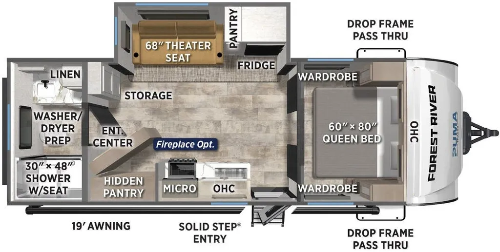 2026 Forest River Puma Tracks 2420RBS floor plan