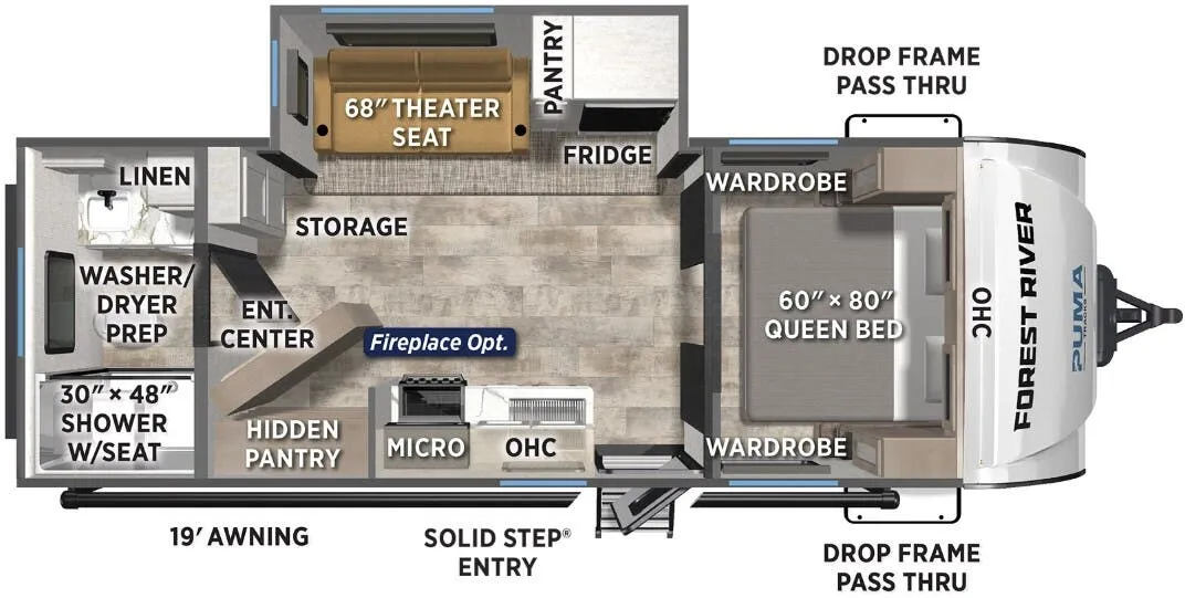 Forest River Puma Tracks 2420RBS floor plan
