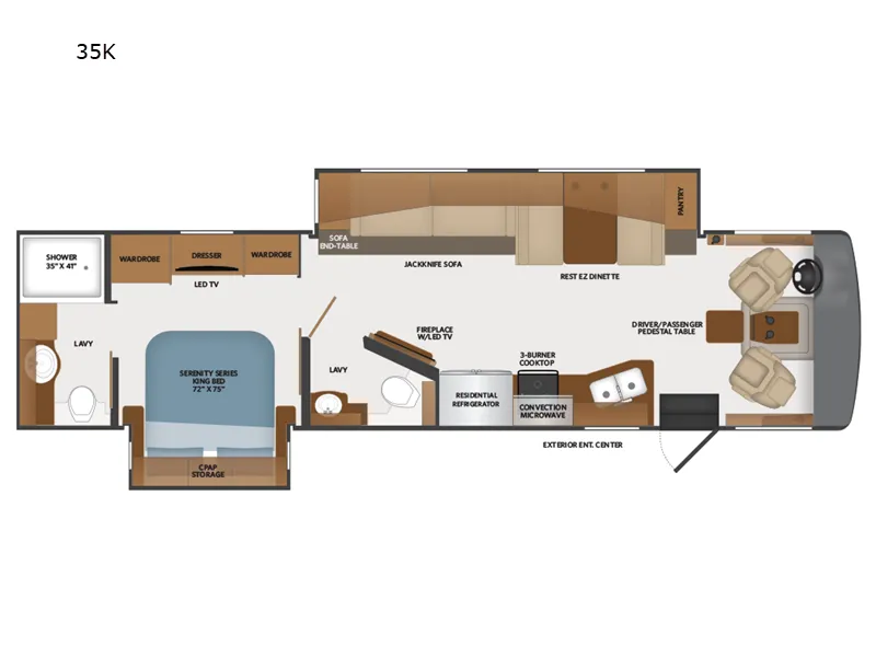 2025 Fleetwood Bounder 35K floor plan