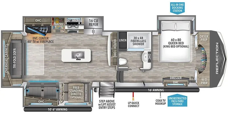 2024 Grand Design Reflection 337RLS floor plan