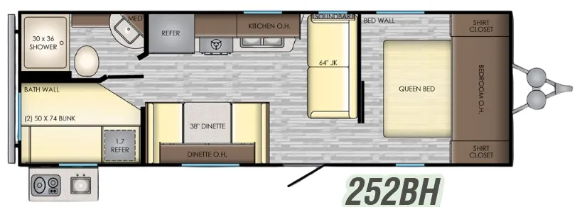 CrossRoads Zinger Lite 252BH floor plan