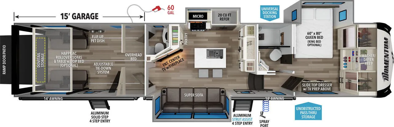 Grand Design Momentum 381MS floor plan