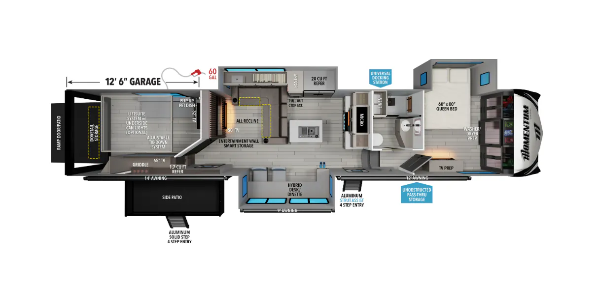 Grand Design Momentum M-Class 399M floor plan