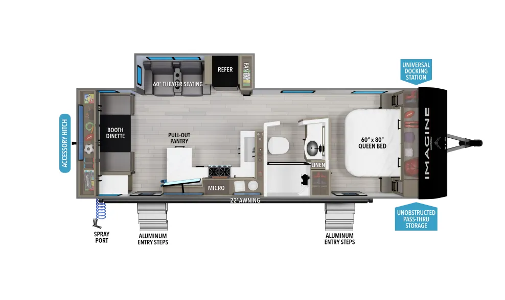2026 Grand Design Imagine XLS 25RLE - Floor plan