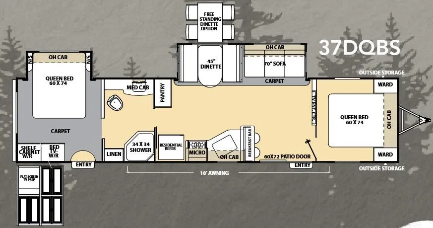 Coachmen Catalina Deluxe 37DQBS floor plan