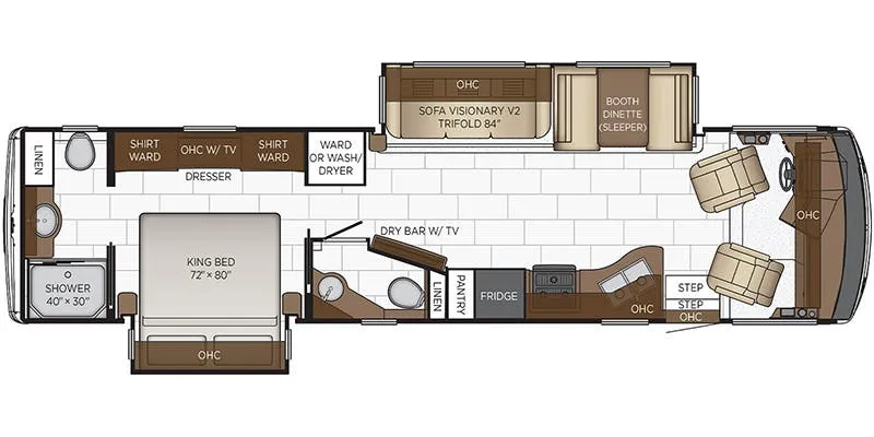 Newmar Bay Star 3609 floor plan