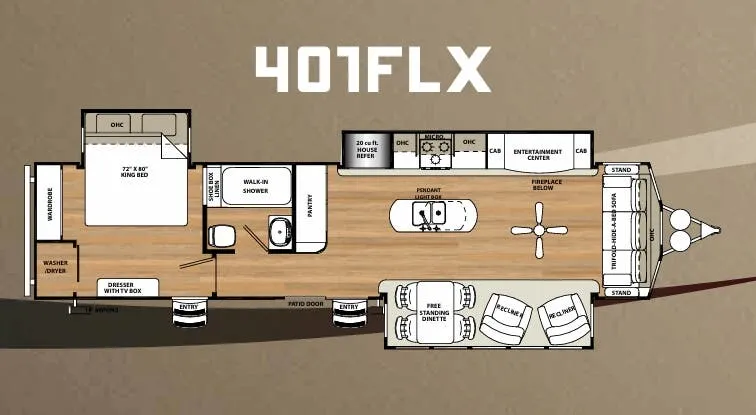 Forest River Sandpiper Destination 401FLX floor plan