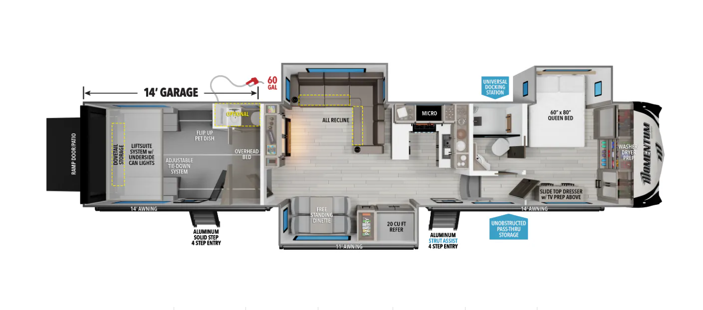 Grand Design Momentum M-Class 414M floor plan
