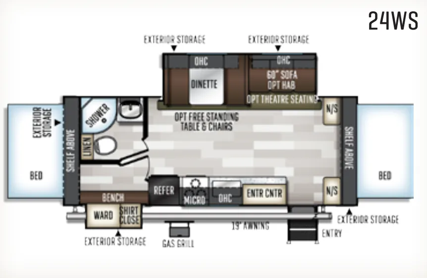 Forest River Flagstaff Shamrock 24WS floor plan