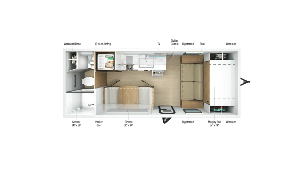 2026 Winnebago Micro Minnie 2000MRB floor plan