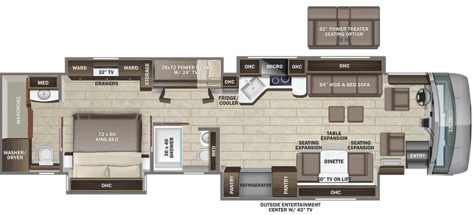 Entegra Coach Cornerstone 45R floor plan