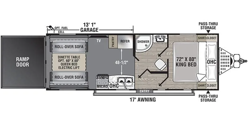 Forest River Work and Play 23LT floor plan