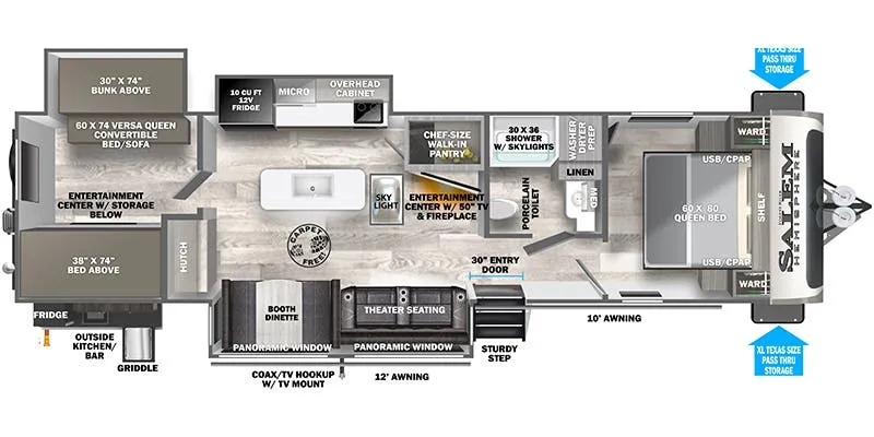 2024 Forest River Salem Hemisphere 310BHI - Floor plan