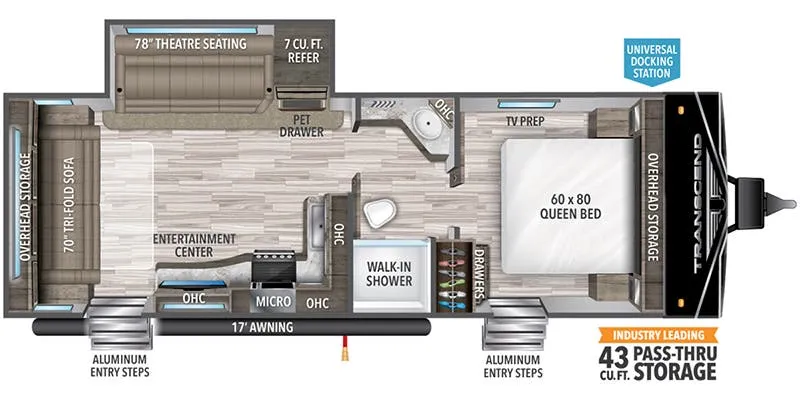 2022 Grand Design Transcend Xplor 245RL - Floor plan