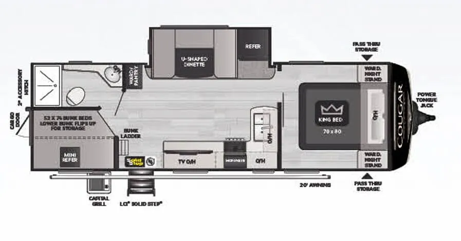2023 Keystone Cougar 25DBSWE - Floor plan