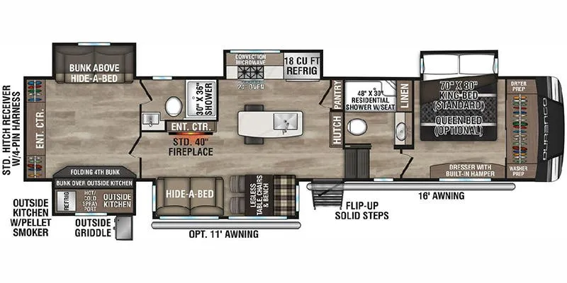 K-Z Durango D348BHF floor plan