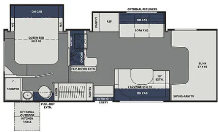 Coachmen Freelander Premier 26DS (Ford 450) floor plan