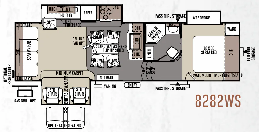 Forest River Rockwood Signature Ultra Lite 8282WS floor plan