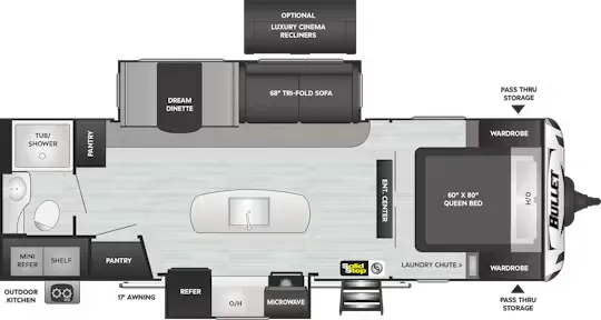 Keystone Bullet Premium 265RBIWE floor plan