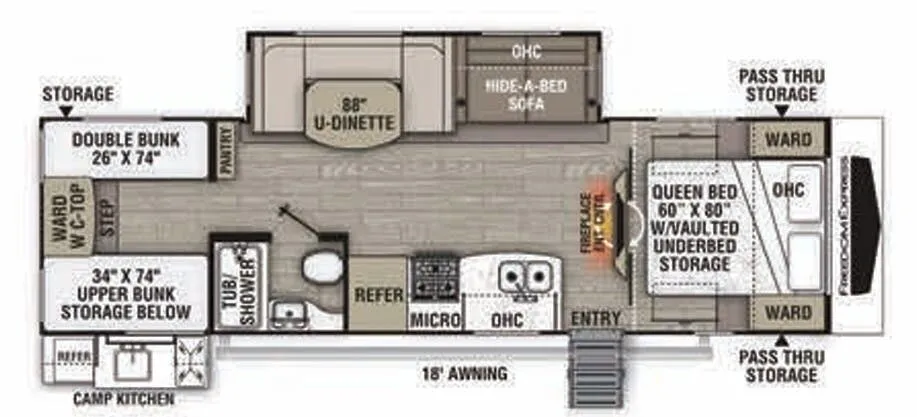 Coachmen Freedom Express Maple Leaf Edition 292 BHDSLE floor plan