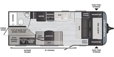 2022 Keystone Passport 219BH - Floor plan
