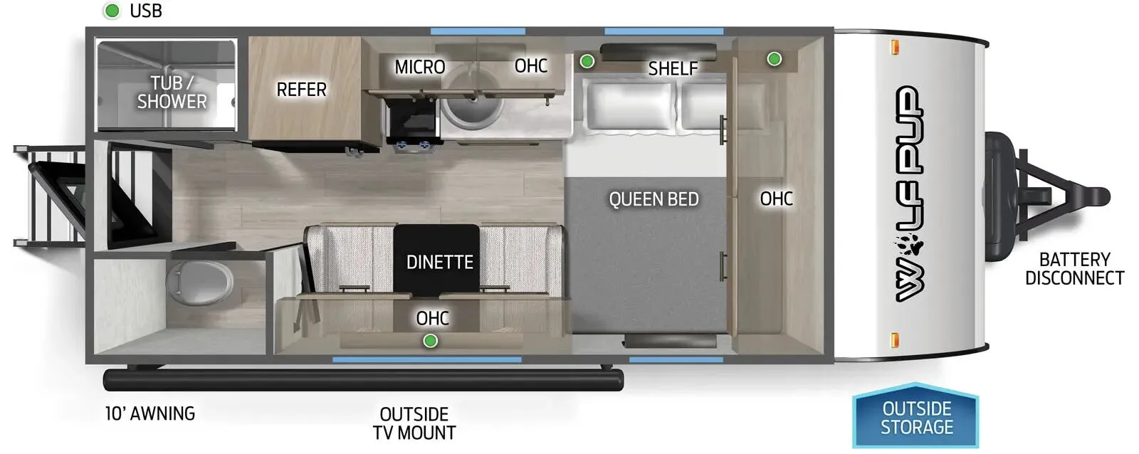 Forest River Cherokee Wolf Pup 14CCW floor plan