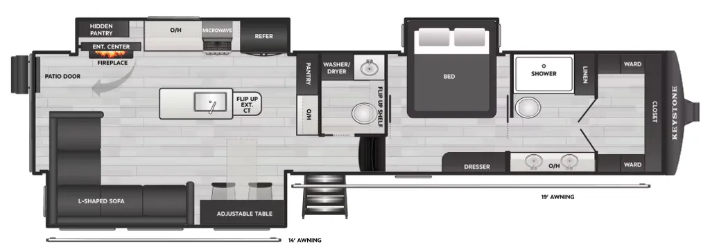 2027 Keystone Sprinter 3640RLP floor plan