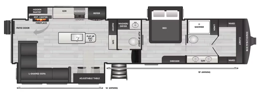 2027 Keystone Sprinter 3640RLP - Floor plan