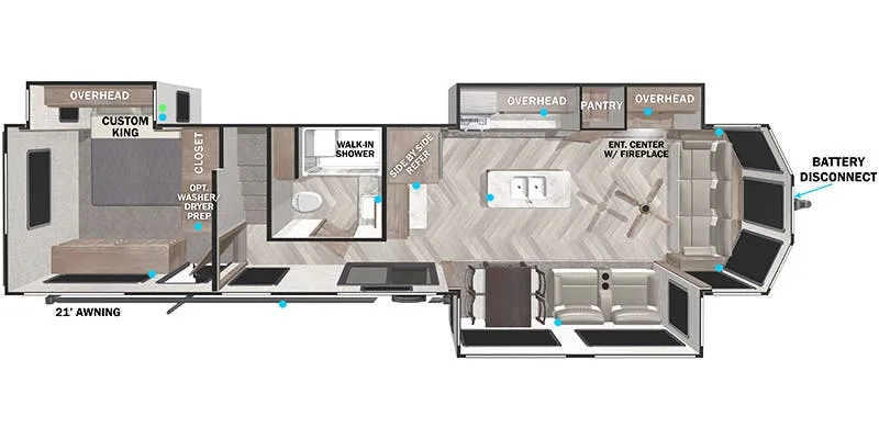 2022 Forest River Salem Grand Villa 42FLDL - Floor plan