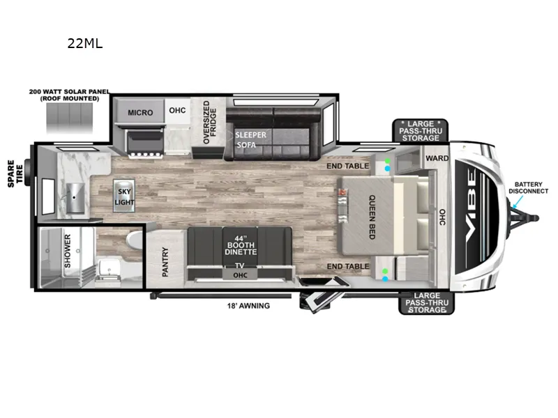 2026 Forest River Wildcat ONE 221CHEF - Floor plan
