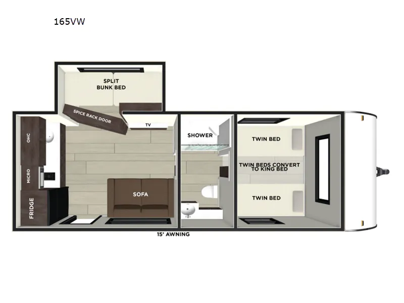 2025 Forest River EVO Select 165VW - Floor plan