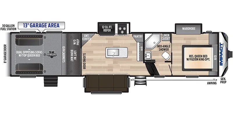 2020 Keystone Fuzion Impact 343 - Floor plan
