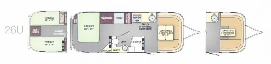 Airstream Flying Cloud 26U floor plan