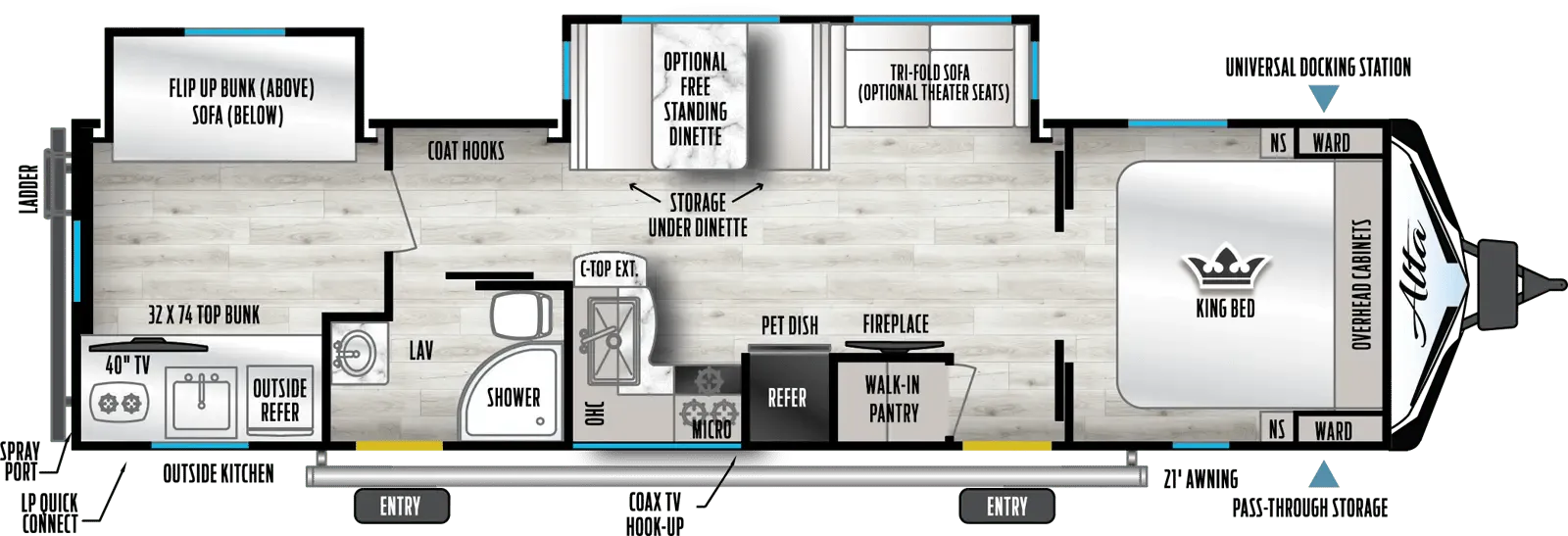 2024 East to West Alta 3150KBH - Floor plan