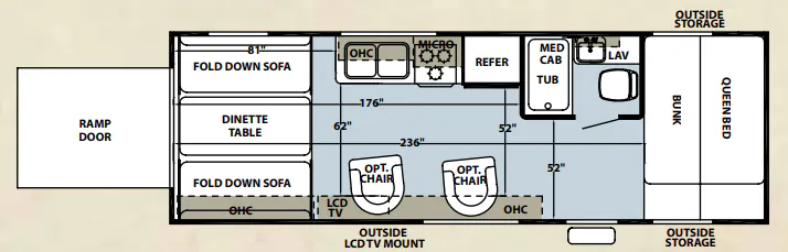 Forest River Cherokee Grey Wolf 25RR floor plan