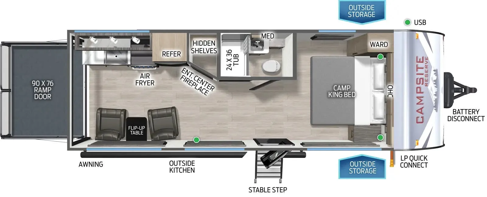 Forest River Campsite Reserve 19KR floor plan